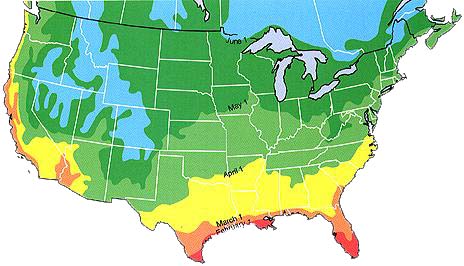 Usda Frost Dates By Zip Code Frost Date Maps - Gardening By The Moon